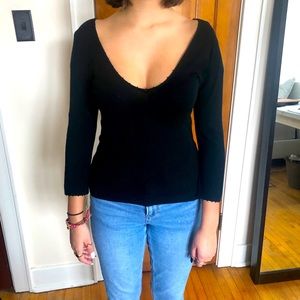 Ladies' V-neck Black Sweater